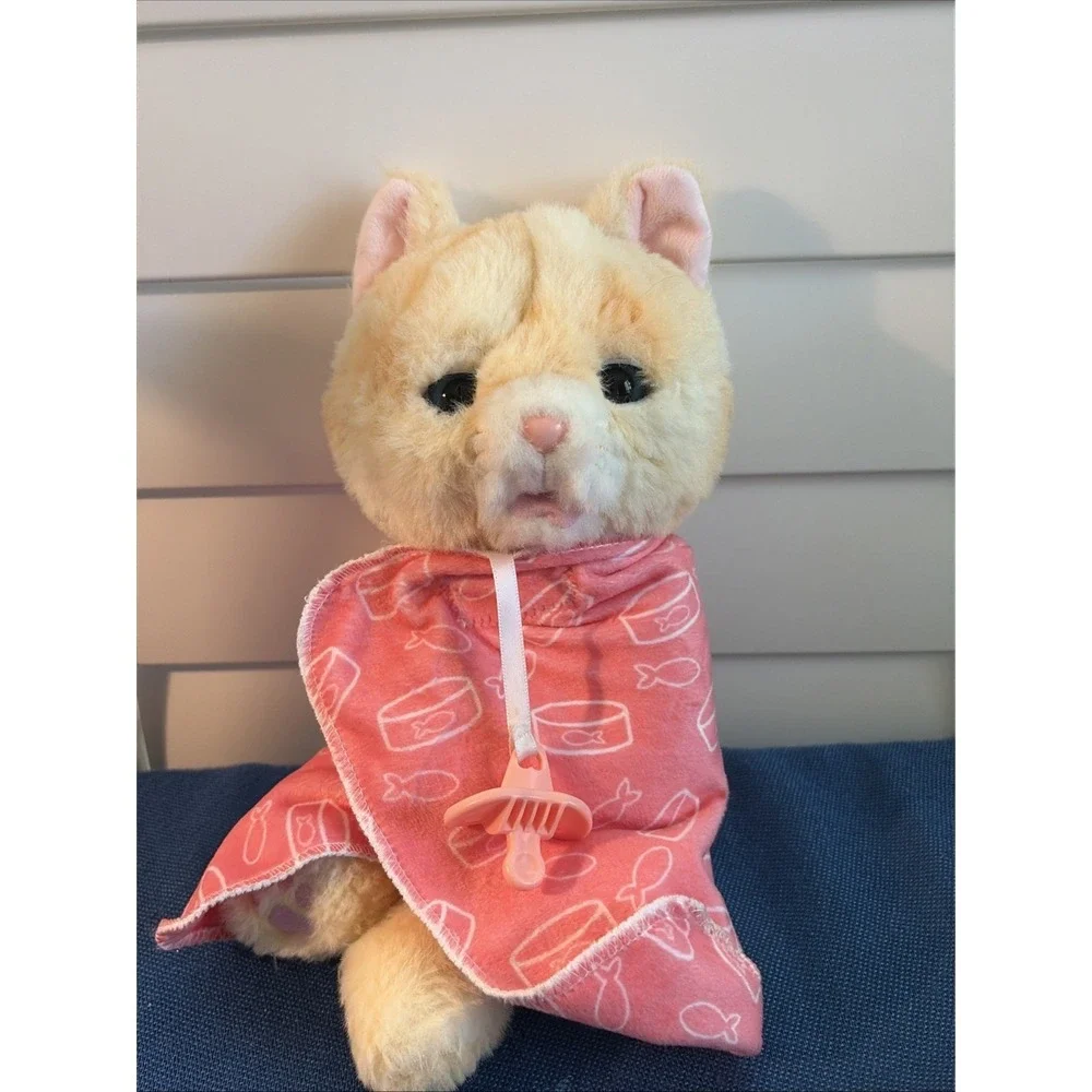 Little Live Pets Cat Plush Cozy Dozys Ginger Kitty Pacifier Works! Kitten